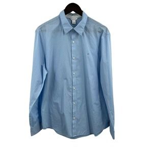 Calvin Klein Blue‎ Long Sleeve Button Front Shirt Size Large